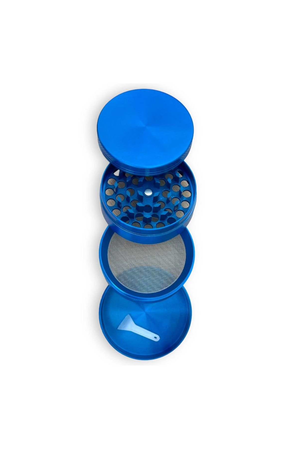 63mm Mavi Grinder Premium 4 Katmanlı Çinko Alaşım Manuel Kahve Baharat Öğütücü Parçalayıcı - Görsel 3