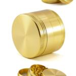 50mm Gold Grinder Premium 4 Katmanlı Çinko Alaşım Manuel Kahve Baharat Öğütücü Parçalayıcı