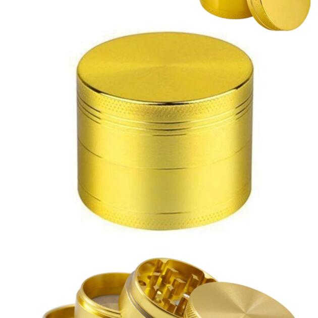 40mm Gold Mini Grinder 4 Katmanlı Çinko Alaşım Manuel Kahve Baharat Öğütücü Parçalayıcı