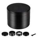 40mm Siyah Mini Grinder 4 Katmanlı Çinko Alaşım Manuel Kahve Baharat Öğütücü Parçalayıcı