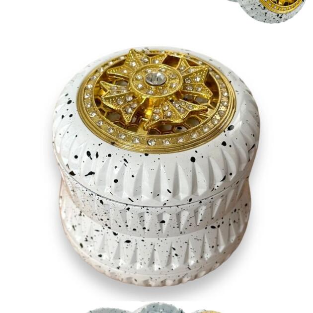 63mm Dönen Fidget Mıknatısklı Grinder Pürüzsüz Materyal Beyaz Kahve Baharat Öğütücü Parçalayıcı Manuel 4  Katmanlı