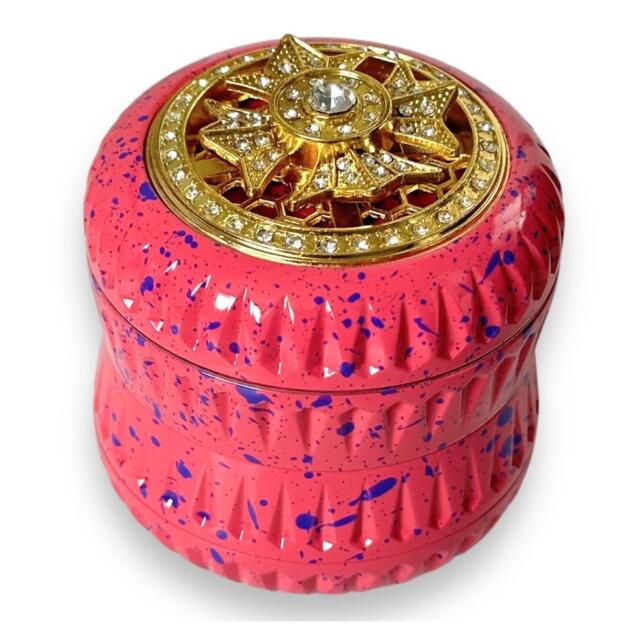 63mm Dönen Fidget Mıknatısklı Pürüzsüz Materyal Pembe Kahve Baharat Öğütücü Parçalayıcı Manuel 4  Katmanlı