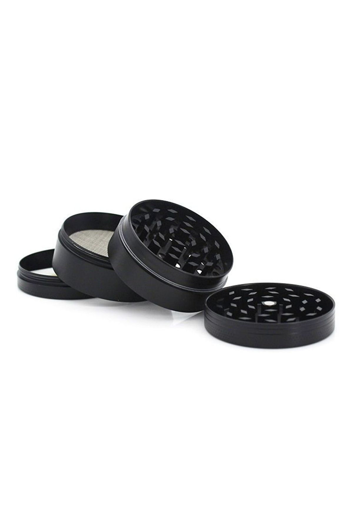 50mm Siyah Grinder Premium 4 Katmanlı Çinko Alaşım Manuel Kahve Baharat Öğütücü Parçalayıcı - Görsel 3
