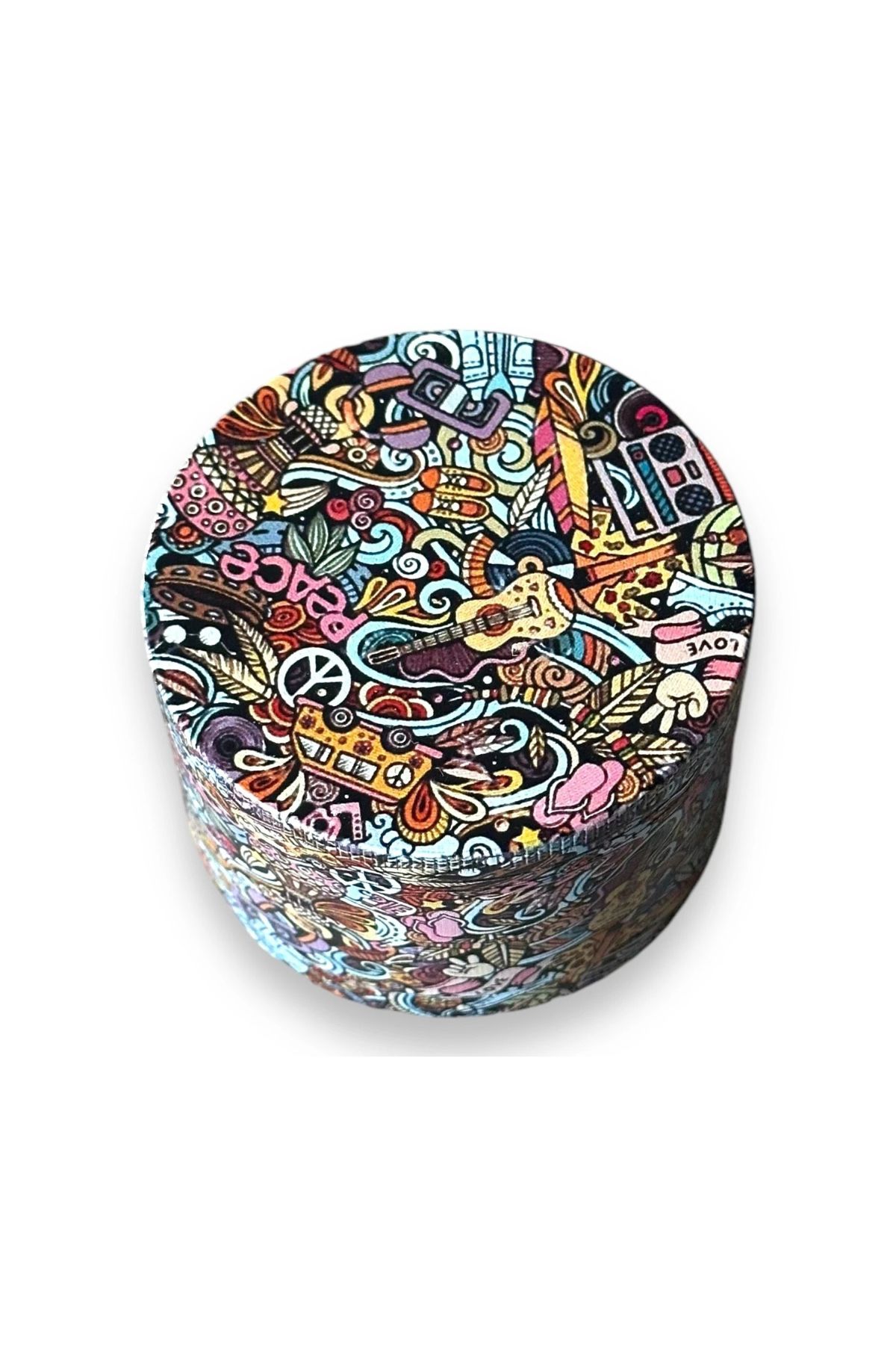 63mm Desenli Grinder Premium 4 Katmanlı Çinko Alaşım Manuel Kahve Baharat Öğütücü Parçalayıcı - Görsel 5