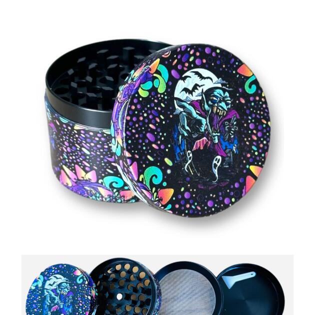 63mm Desenli Grinder Premium 4 Katmanlı Çinko Alaşım Manuel Kahve Baharat Öğütücü Parçalayıcı