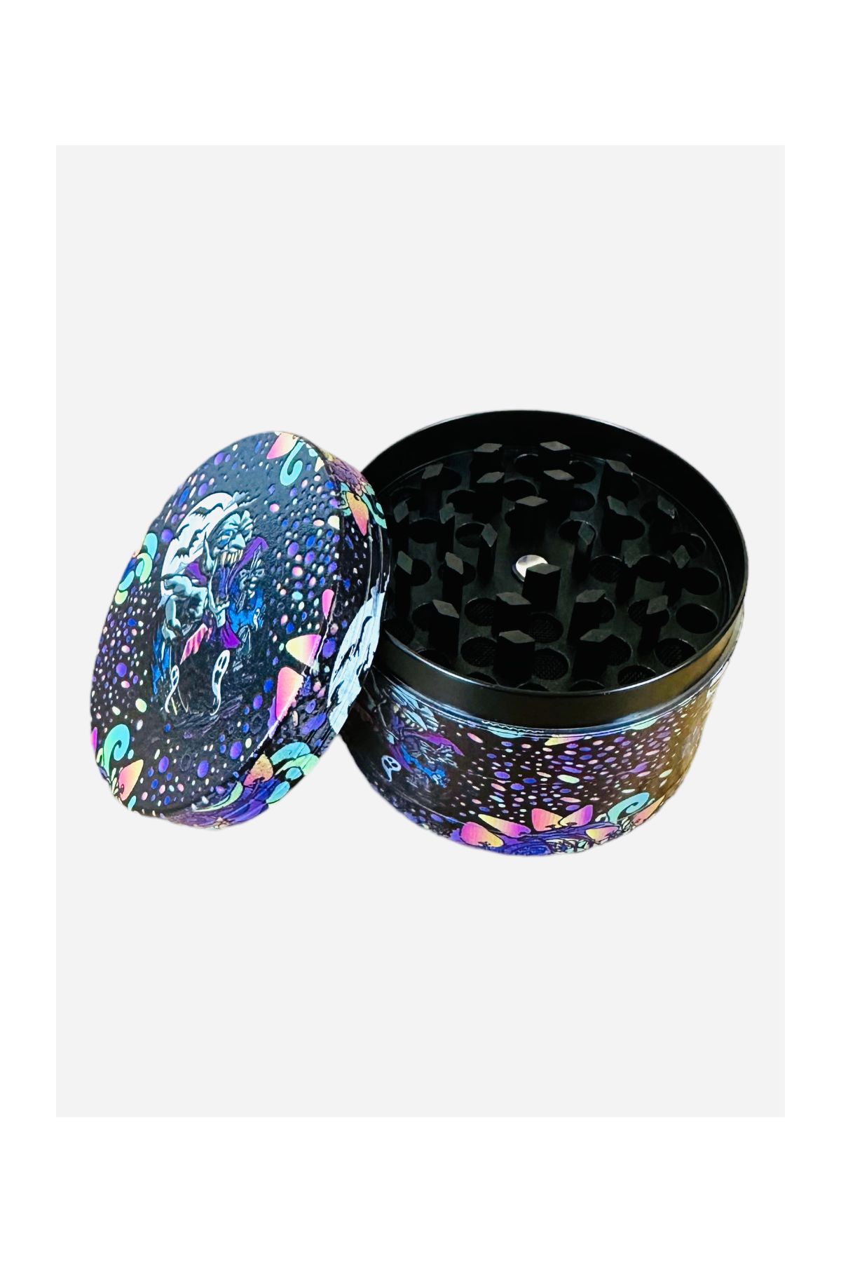 63mm Desenli Grinder Premium 4 Katmanlı Çinko Alaşım Manuel Kahve Baharat Öğütücü Parçalayıcı - Görsel 3