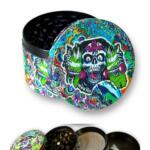 63mm Kurukafa Kaykay Desenli Grinder Premium 4 Katmanlı Çinko Alaşım Manuel Kahve Baharat Öğütücü Parçalayıcı