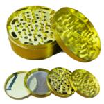 100mm Gold XL Grinder Premium 4 Katmanlı Geniş Hazne Manuel Kahve Baharat Öğütücü Parçalayıcı Büyük Boy