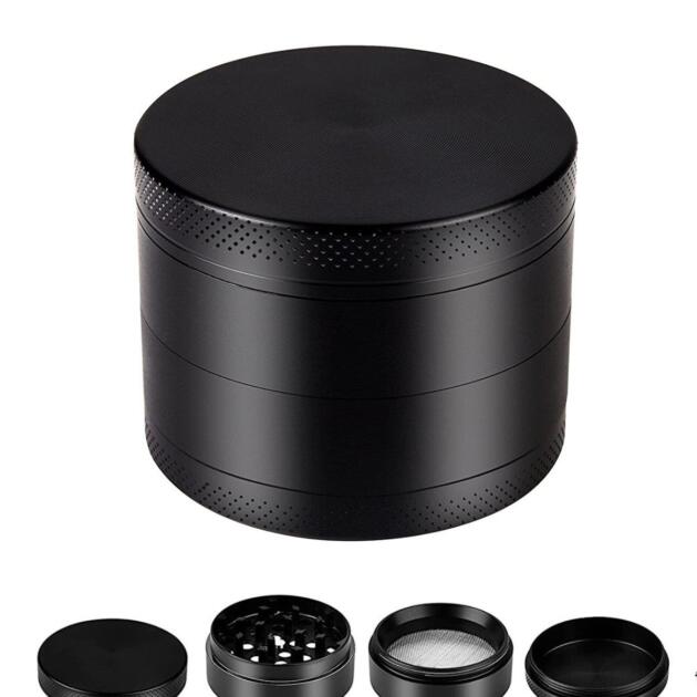 50mm Siyah Grinder Premium 4 Katmanlı Çinko Alaşım Manuel Kahve Baharat Öğütücü Parçalayıcı