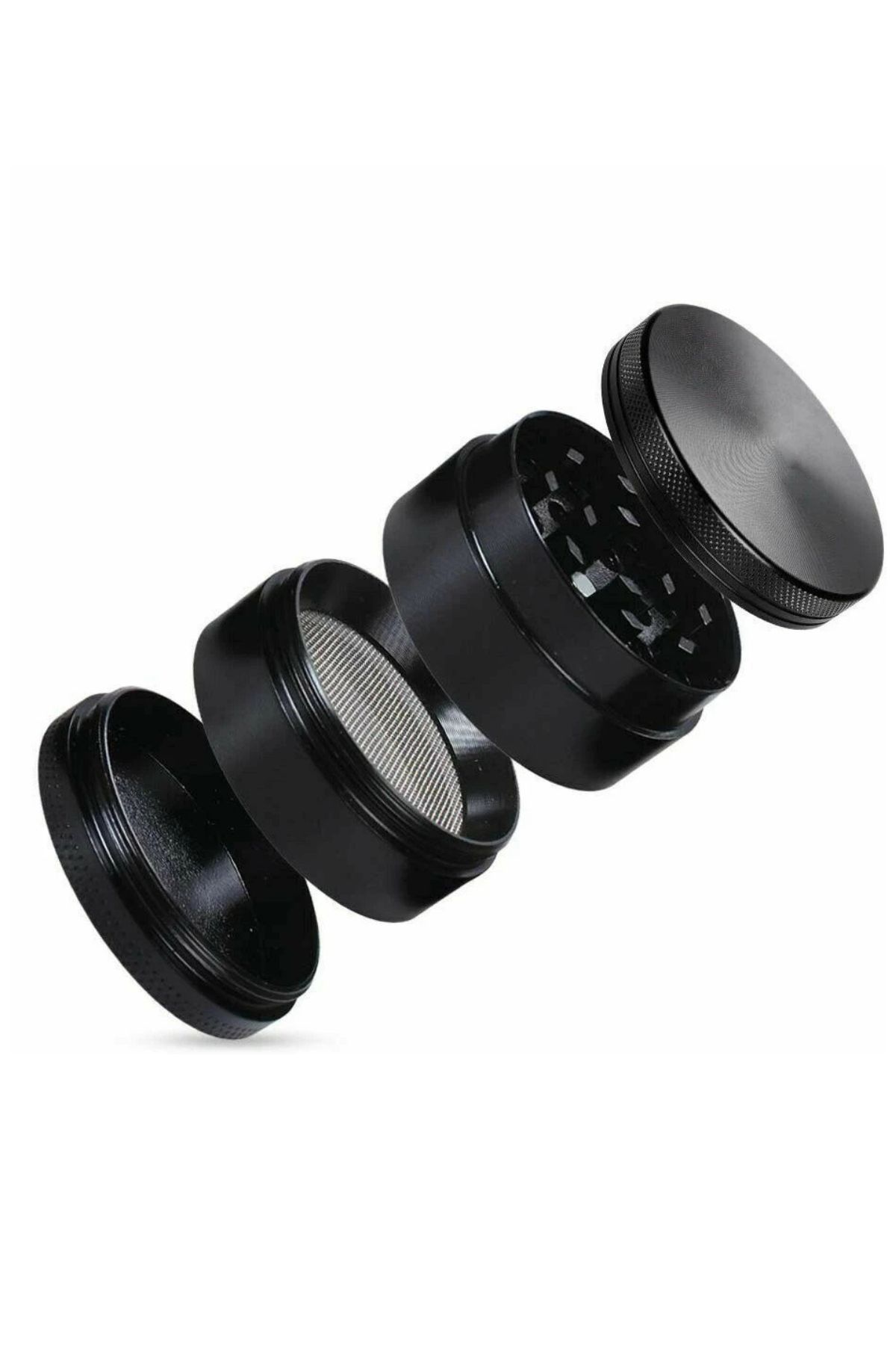 40mm Siyah Mini Grinder 4 Katmanlı Çinko Alaşım Manuel Kahve Baharat Öğütücü Parçalayıcı - Görsel 3