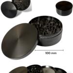 100mm Siyah XL Grinder Çinko AlaşımPremium 4 Katmanlı Geniş Hazne Manuel Kahve Baharat Öğütücü Parçalayıcı Büyük Boy