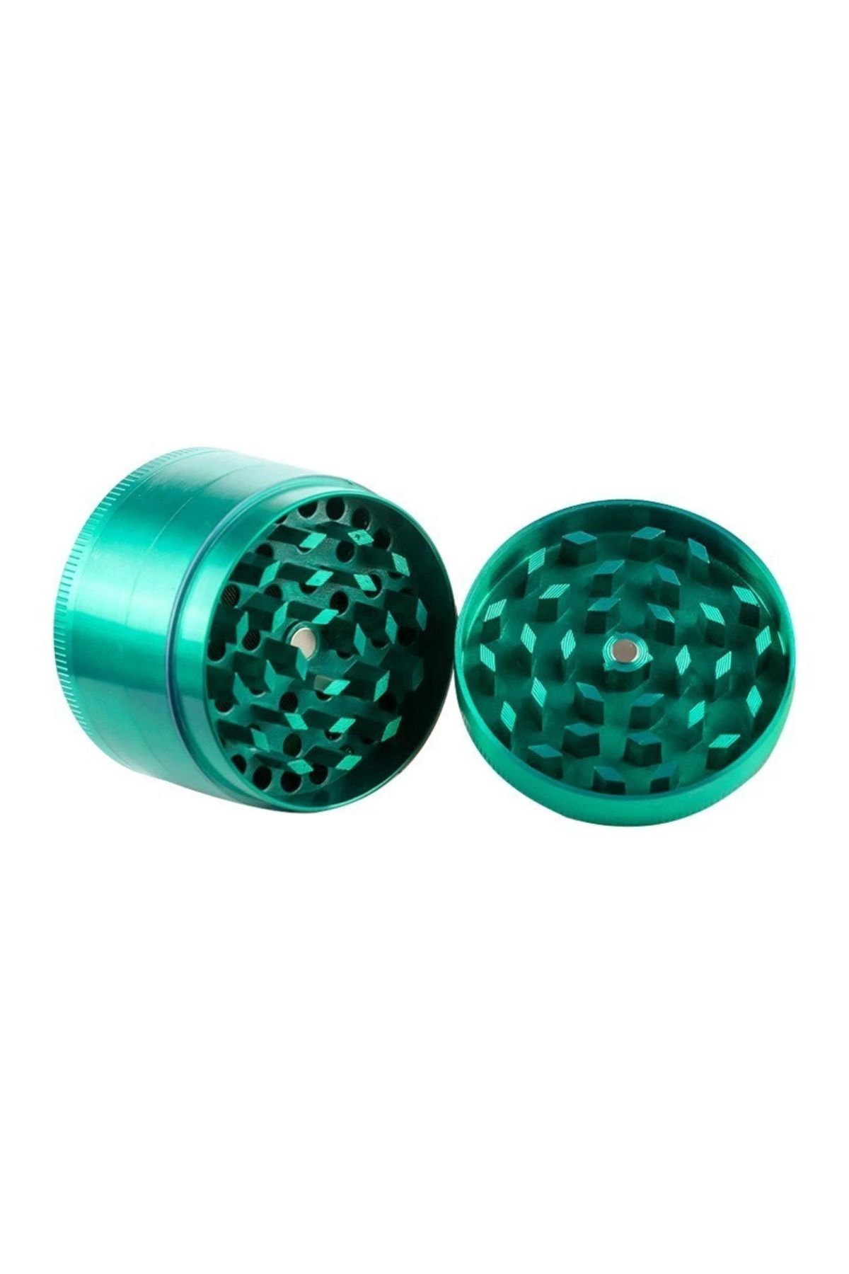 63mm Yeşil Grinder Premium 4 Katmanlı Çinko Alaşım Manuel Kahve Baharat Öğütücü Parçalayıcı - Görsel 3