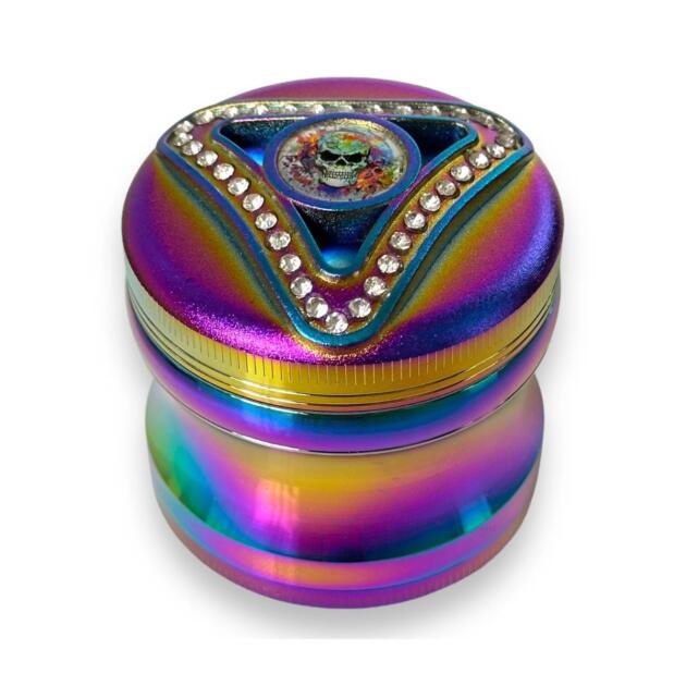 63mm Çok RenkliUzaylı/Kurukafa (karışık) 5 Katmanlı Premium Grinder Manuel Kahve Baharat Öğütücü Parçalayıcı 4  Katmanlı