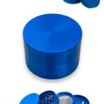 63mm Mavi Grinder Premium 4 Katmanlı Çinko Alaşım Manuel Kahve Baharat Öğütücü Parçalayıcı