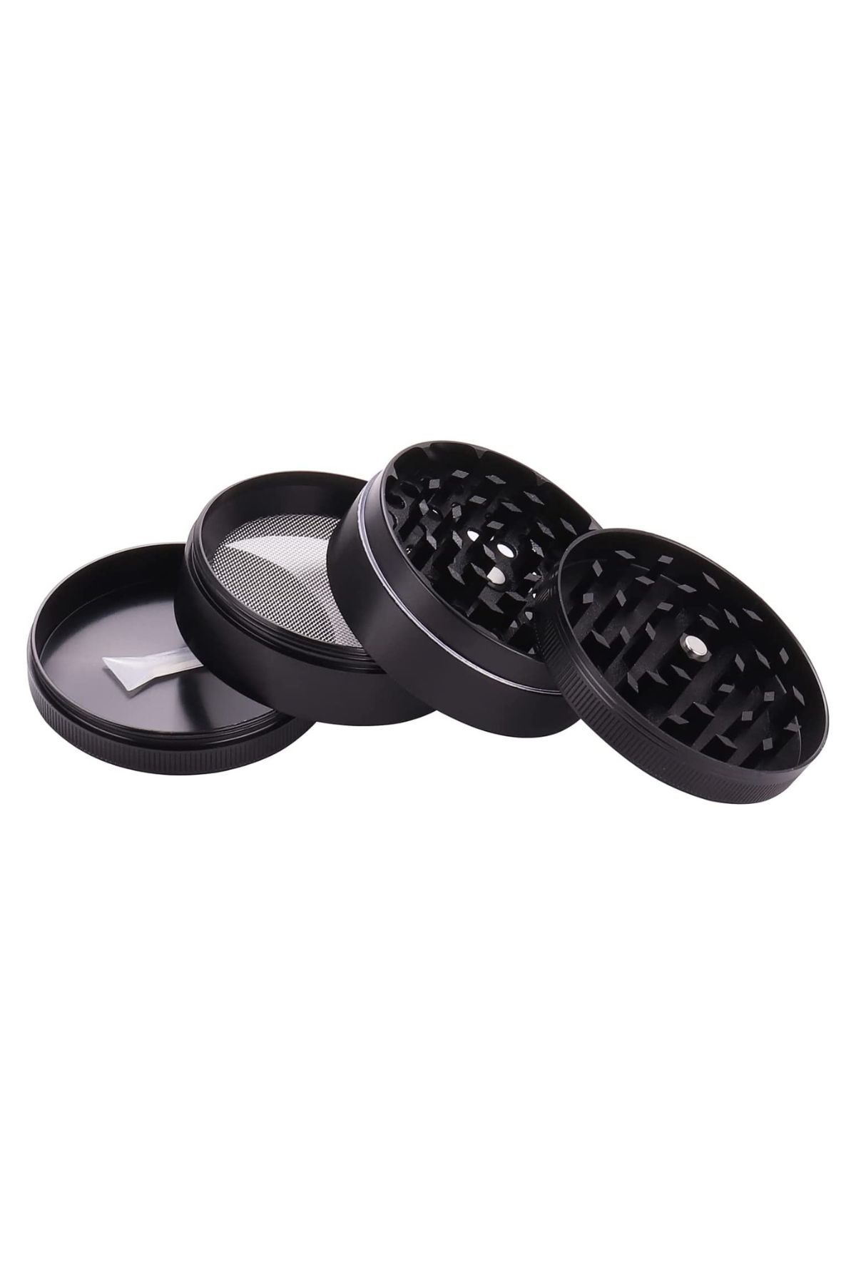 63mm Siyah Grinder Premium 4 Katmanlı Çinko Alaşım Manuel Kahve Baharat Öğütücü Parçalayıcı - Görsel 3