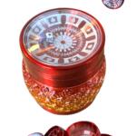 63mm Zarlı Kapak Kırmızı Altın Premium 4 Katmanlı  Grinder Manuel Kahve Baharat Öğütücü Parçalayıcı