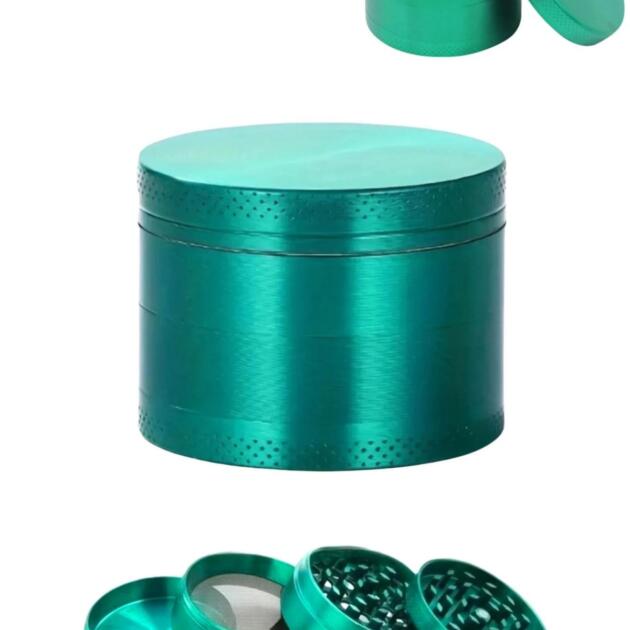 63mm Yeşil Grinder Premium 4 Katmanlı Çinko Alaşım Manuel Kahve Baharat Öğütücü Parçalayıcı