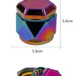 63mm Çok Renkli Altıgen Grinder Premium 4 Katmanlı  Hexagon  Manuel Kahve Baharat Öğütücü Parçalayıcı