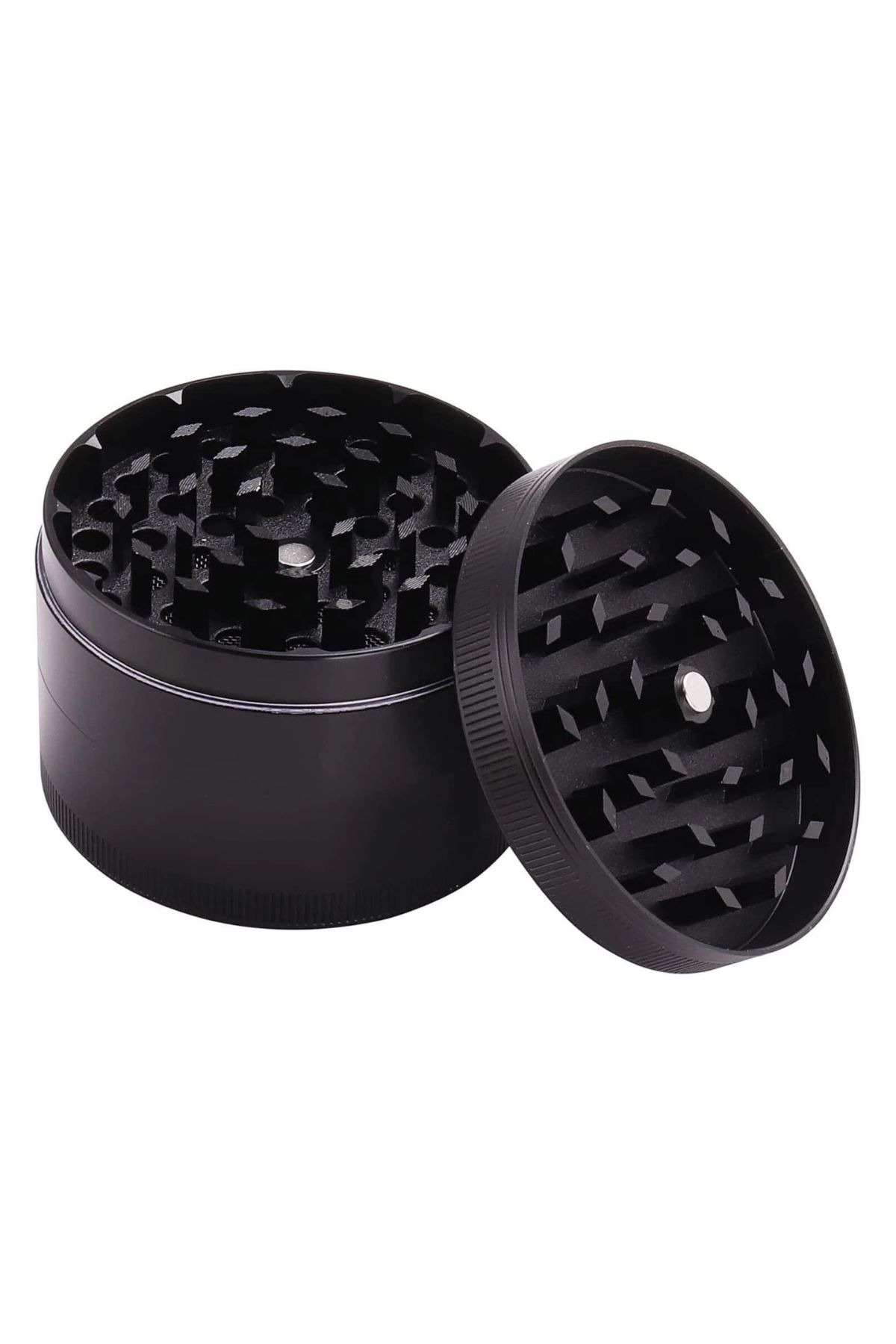 63mm Siyah Grinder Premium 4 Katmanlı Çinko Alaşım Manuel Kahve Baharat Öğütücü Parçalayıcı - Görsel 4