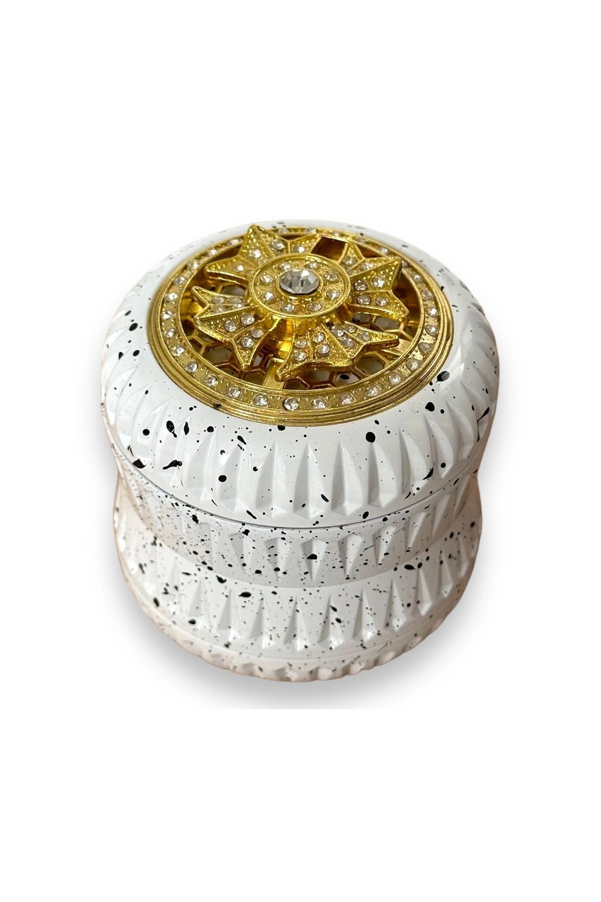 63mm Dönen Fidget Mıknatısklı Grinder Pürüzsüz Materyal Beyaz Kahve Baharat Öğütücü Parçalayıcı Manuel 4 Katmanlı