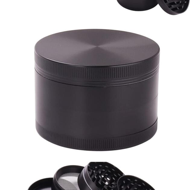 63mm Siyah Grinder Premium 4 Katmanlı Çinko Alaşım Manuel Kahve Baharat Öğütücü Parçalayıcı