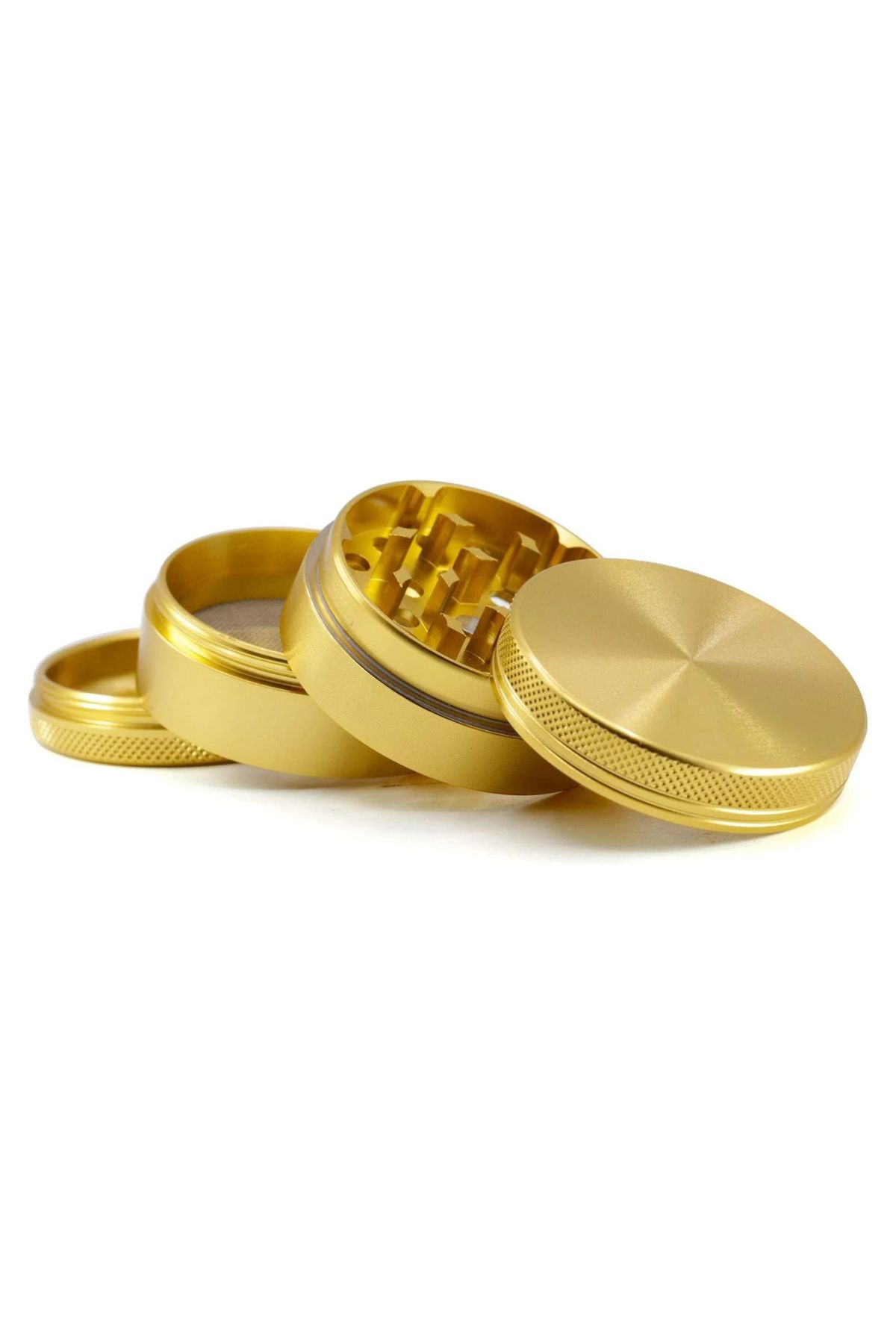 40mm Gold Mini Grinder 4 Katmanlı Çinko Alaşım Manuel Kahve Baharat Öğütücü Parçalayıcı - Görsel 2