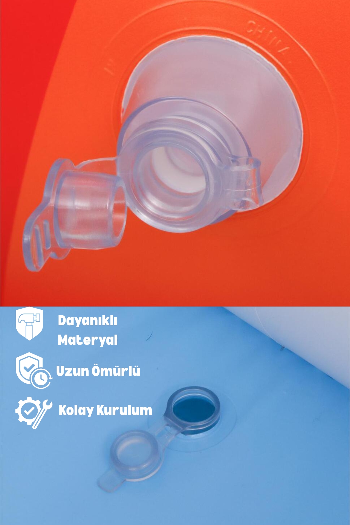 195x140x47 cm Şişme Havuz Pompa Hediyeli – Çift Halkalı Dayanıklı Aile Bahçe Havuzum Tamir Kiti Dahil - Görsel 3